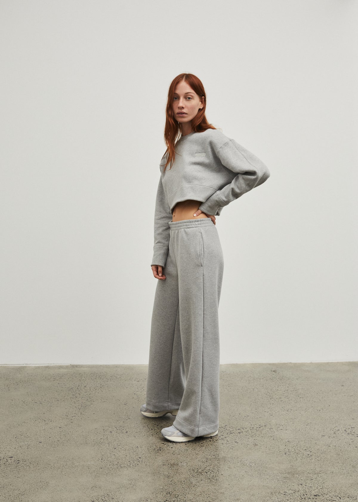 Cropped Crew Neck Sweatshirt