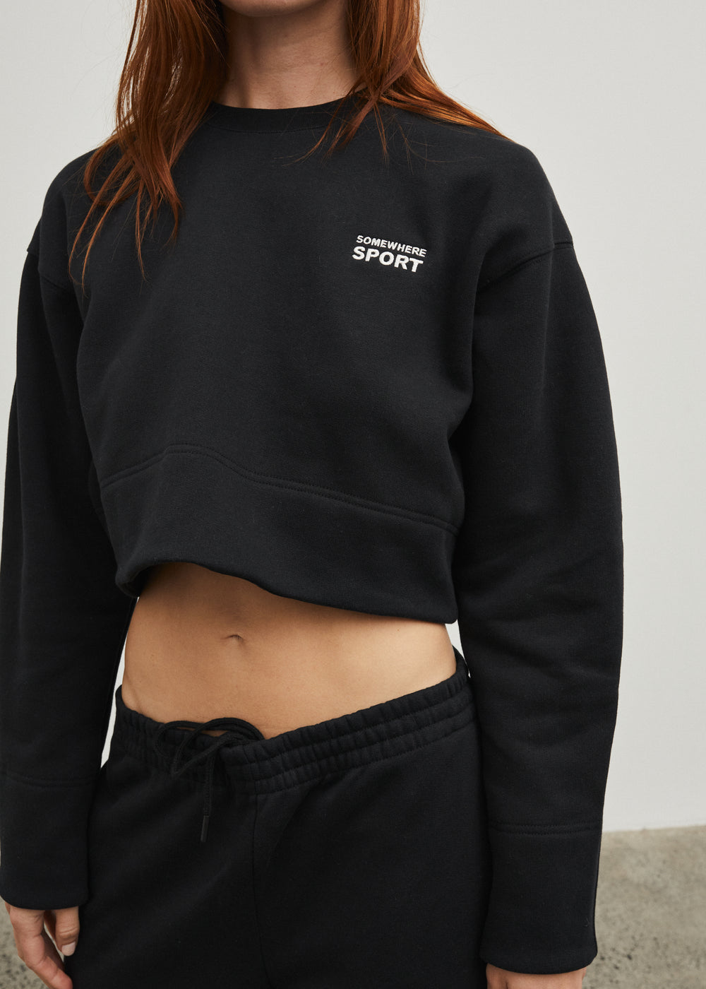 Cropped Crew Neck Sweatshirt
