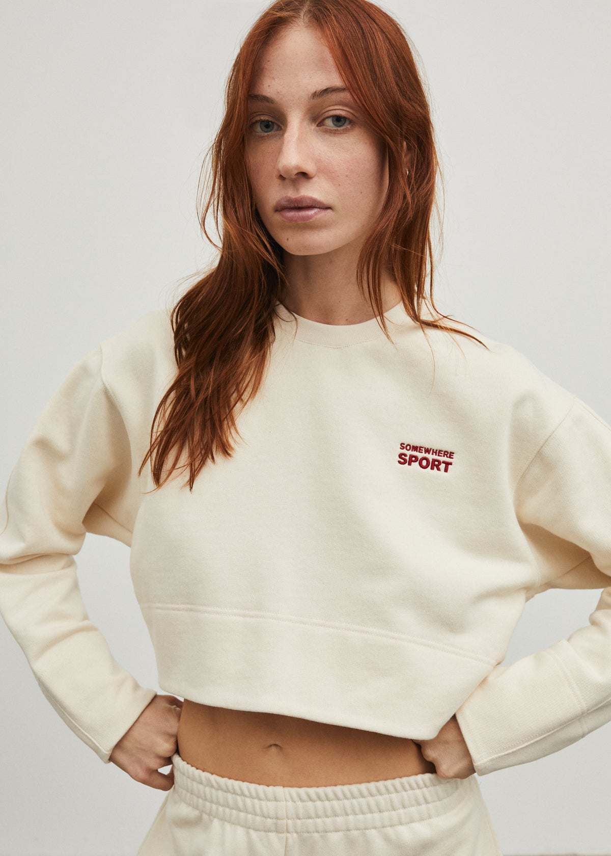 Cropped Crew Neck Sweatshirt